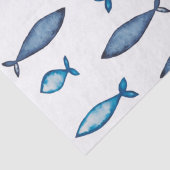 Indigoblau und Aquamarine Wasserfarben Seidenpapier (Detail)