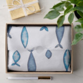 Indigoblau und Aquamarine Wasserfarben Seidenpapier (Geschenk)