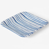 Indigoblau Wasserfarbstreifen Pappteller (Gewinkelt)