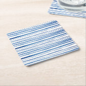 Indigoblau Wasserfarbstreifen Rechteckiger Pappuntersetzer (angewinkelt)