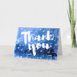 indigoblaue Aquarellmusik Vielen Dank Dankeskarte