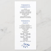 Indigoblaue Blätter Muster Hochzeitsprogramm Programm (Rückseite)