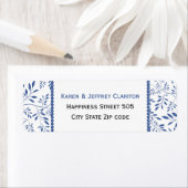 Indigoblaue Blätter und Rahmen-Hochzeit (Insitu)