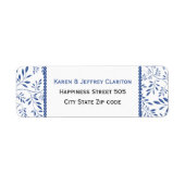 Indigoblaue Blätter und Rahmen-Hochzeit (Vorne)