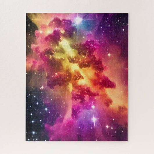 Indigofarben-kosmischer Nebel-Weltraumereignis in Puzzle (Vertikal)