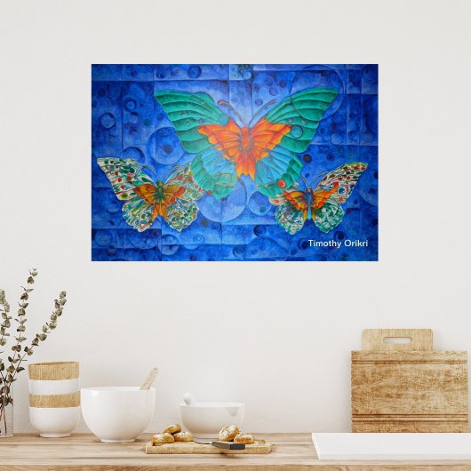 Indigoflug Poster (Küche)