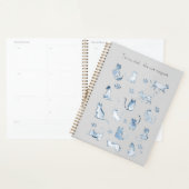 Indigokatzen Aquarellmuster graue Planer (Anzeige)