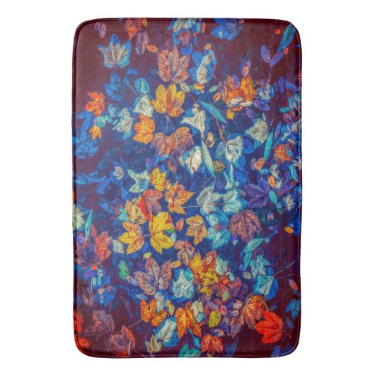 Indigomuster-Herbstlaub wirbeln Badematte (Vorderseite Vertikal)