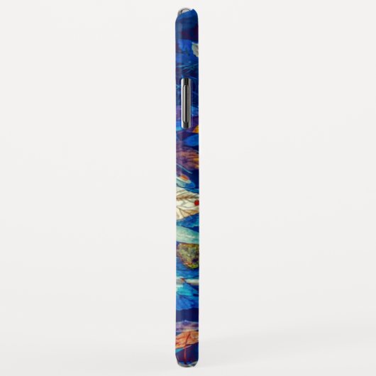 Indigomuster-Herbstlaub wirbeln Case-Mate iPhone Hülle (Hinten/Rechts)