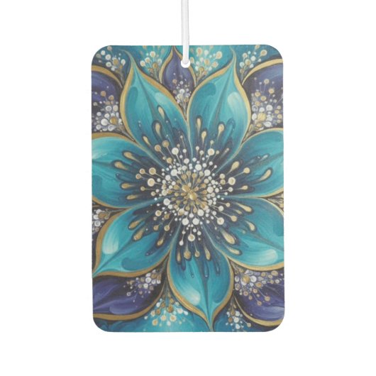 IndigoTealFloralMandala Autolufterfrischer (Vorderseite)