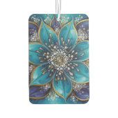 IndigoTealFloralMandala Autolufterfrischer (Rückseite)