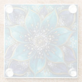 IndigoTealFloralMandala  Glasuntersetzer (Rückseite)