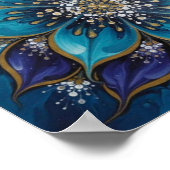 IndigoTealFloralMandala Poster (Ecke)