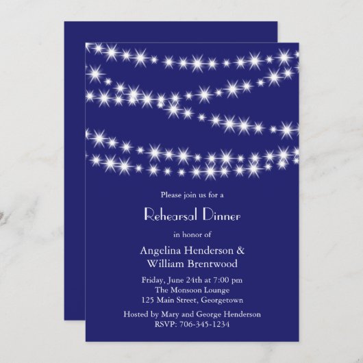 Indigotwinkle-Proben-Abendessen-Einladung Einladung (Vorne/Hinten)