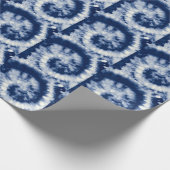 Indigowirl, Krawatte-Färbung, Bohemian. Geschenkpapier (Ecke)