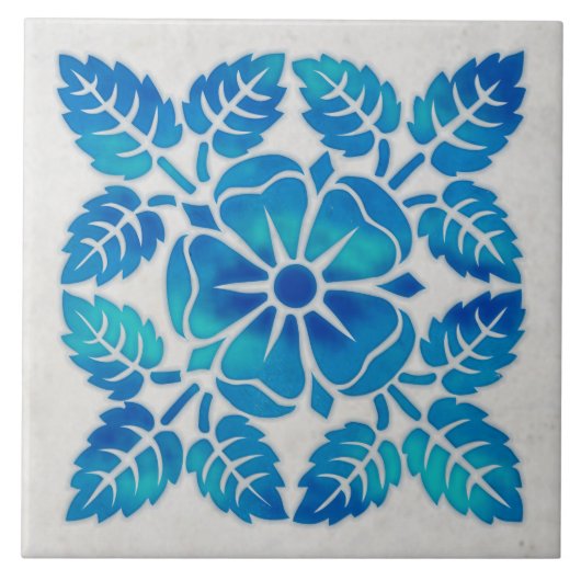 Indigoziegel-Keramik Fliese (Vorderseite)