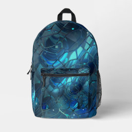 Indio und Cyan abstrakt Bedruckter Rucksack
