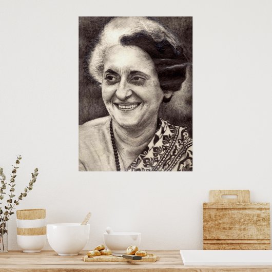 Indira Gandhi Portrait Poster (Küche)