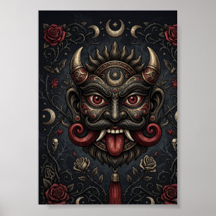 Indisch inspirierte gothische Halloween-Schutzmask Poster