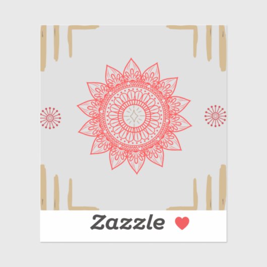 Indisch inspiriertes Design mit Mandalas Aufkleber (Blatt)