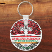 Indisch Schweizer Schweiz Baum Wurzel Schlüsselanhänger (Rückseite)