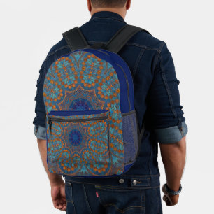 Indisch überall druckblau Kupfer Rucksack