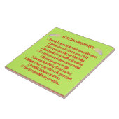 Indische 10 Gebote Große (15 cm) Keramik Tile Fliese (Seite)