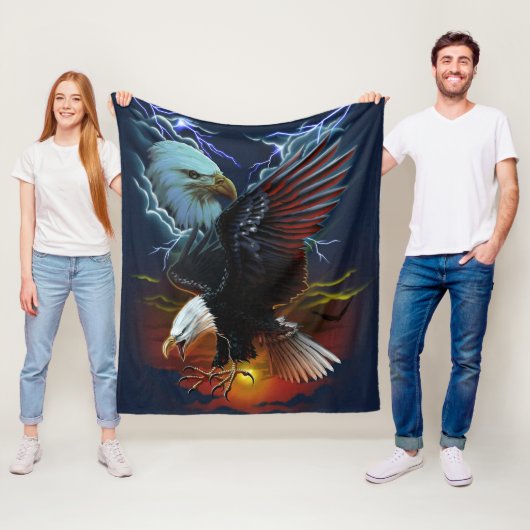 Indische Adlermalerei Fleecedecke (Beispiel)