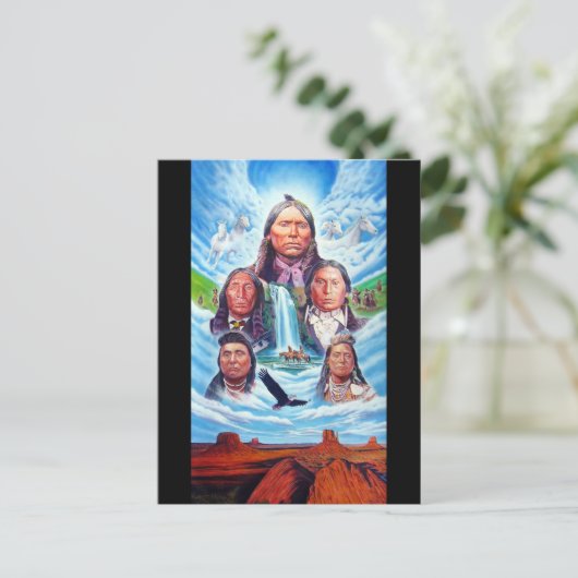 Indische Amerikaner Berühmte indische Häuptlinge m Postkarte (Stehend Vorderseite)