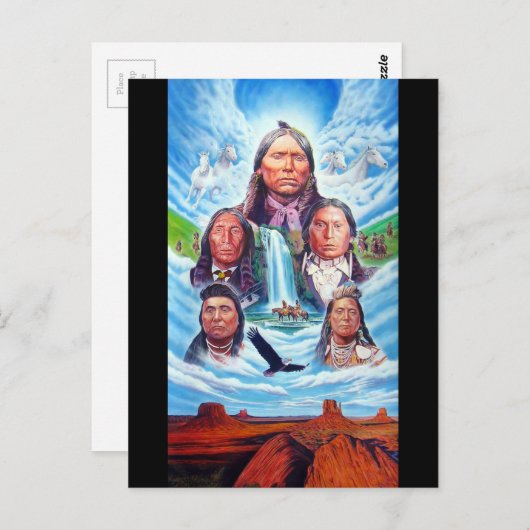 Indische Amerikaner Berühmte indische Häuptlinge m Postkarte (Vorne/Hinten)