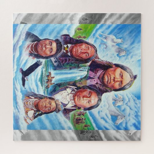 Indische Amerikaner Berühmte indische Häuptlinge m Puzzle (Horizontal)