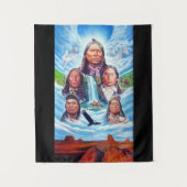 Indische Amerikaner Berühmte indische Häuptlinge m Wandteppich (Vorderseite)