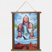 Indische Amerikaner Berühmte indische Häuptlinge m Wandteppich Mit Holzrahmen (Vorderseite)