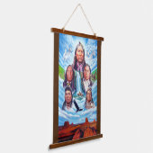 Indische Amerikaner Berühmte indische Häuptlinge m Wandteppich Mit Holzrahmen (Gewinkelt)