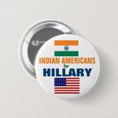 Indische Amerikaner für Hillary 2016 Button (Vorne & Hinten)
