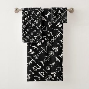 Indische amerikanische Bildsymbole Badhandtuch Set