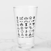 Indische amerikanische Bildsymbole Glas (Vorderseite)