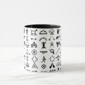 Indische amerikanische Bildsymbole Kaffeemaschine  Tasse (Zentrum)