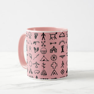 Indische amerikanische Bildsymbole Kaffeemaschine Tasse