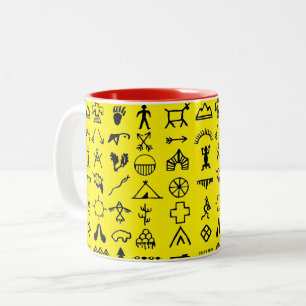 Indische amerikanische Bildsymbole Kaffeemaschine Zweifarbige Tasse