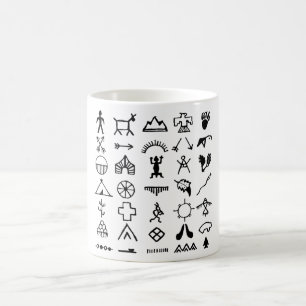 Indische amerikanische Bildsymbole Kaffeetasse