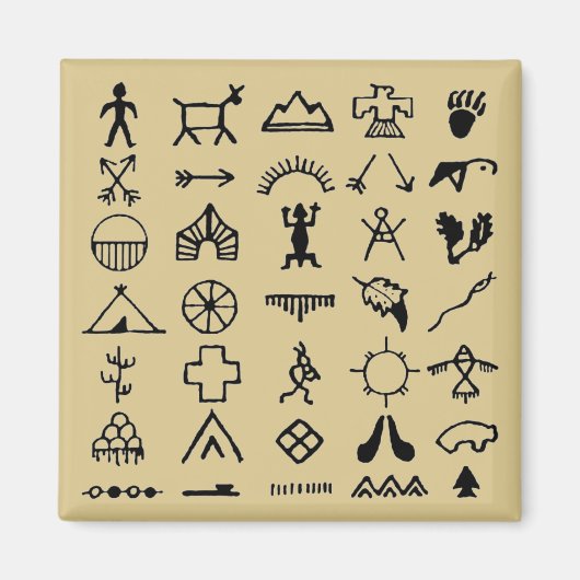 Indische amerikanische Bildsymbole Magnet (Vorne)