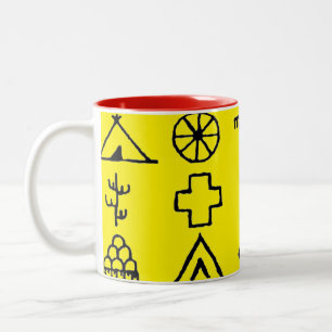 Indische amerikanische Bildsymbole Zweifarbige Tasse