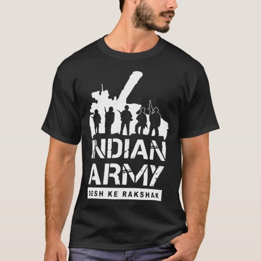 indische Armeeschreibtisch-KE rakshak Armee T-Shirt (Vorderseite)