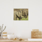 Indische/asiatische Elefanten, die eine Poster (Küche)