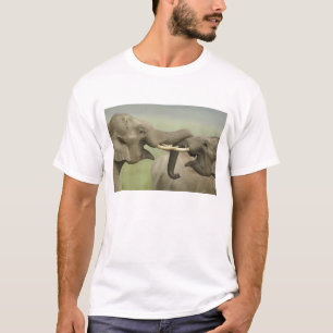 Indische Asiatische Elefanten spielen kämpfend T-Shirt