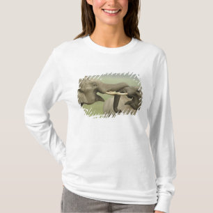 Indische Asiatische Elefanten spielen kämpfend T-Shirt
