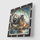 Indische Bärennatur Quadratische Wanduhr (Winkel)