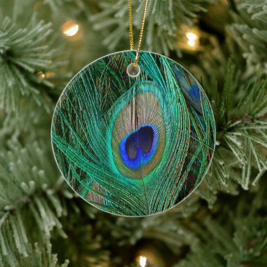 Indische blaue Pfau-Feder Keramik Ornament (Baum)