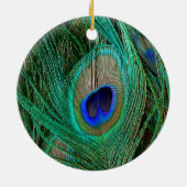 Indische blaue Pfau-Feder Keramik Ornament (Hinten)